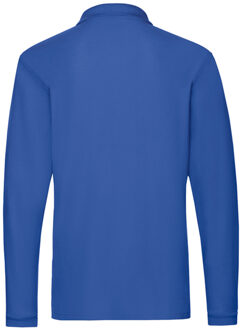 Fruit of the Loom Heren premium poloshirt met lange mouwen Blauw