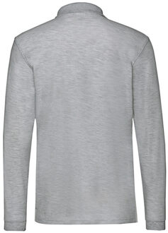 Fruit of the Loom Heren premium poloshirt met lange mouwen Lichtgrijs
