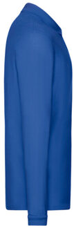 Fruit of the Loom Heren premium poloshirt met lange mouwen - maat XXXL Blauw