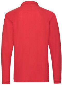 Fruit of the Loom Heren premium poloshirt met lange mouwen Rood - XXL / XXXL