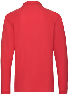Fruit of the Loom Heren premium poloshirt met lange mouwen Rood