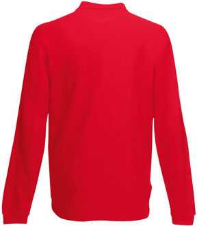 Fruit of the Loom Heren Premium Poloshirt Met Lange Mouwen (Rood)