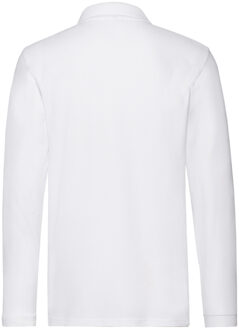 Fruit of the Loom Heren premium poloshirt met lange mouwen Wit