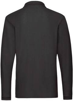 Fruit of the Loom Heren premium poloshirt met lange mouwen Zwart