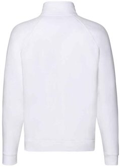 Fruit of the Loom Heren Premium Zip Neck Heather Sweatshirt (Wit) - maat M