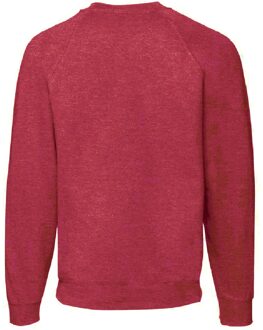 Fruit of the Loom Heren Raglan Mouwen Belcoro® Sweatshirt (Heather Rood) - maat