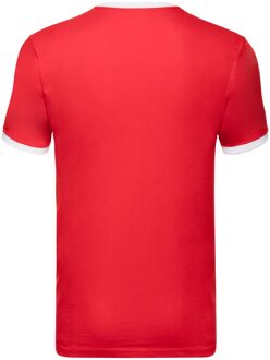 Fruit of the Loom Heren Ringer Contrast T-shirt (Rood/Wit)