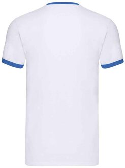 Fruit of the Loom Heren Ringer Contrast T-shirt (Wit/royaal blauw)