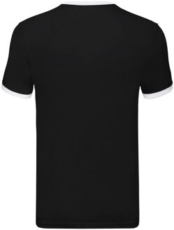 Fruit of the Loom Heren Ringer Contrast T-shirt (Zwart/Wit) - 2XL