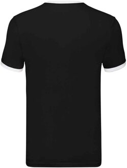 Fruit of the Loom Heren Ringer Contrast T-shirt (Zwart/Wit) - 2XL