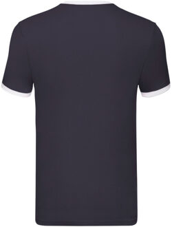 Fruit of the Loom Heren ringer t-shirt - maat M Blauw