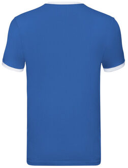 Fruit of the Loom Heren ringer t-shirt - maat S Blauw