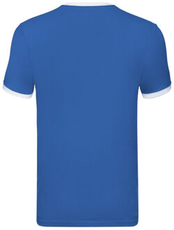Fruit of the Loom Heren ringer t-shirt - maat XXXL Blauw