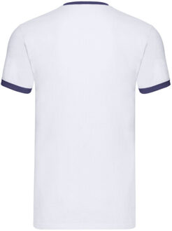 Fruit of the Loom Heren ringer t-shirt - maat XXXL Wit