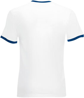 Fruit of the Loom Heren Ringer T-shirt met korte mouwen (Wit/Marine) - 2XL