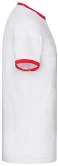 Fruit of the Loom Heren ringer t-shirt Wit - M