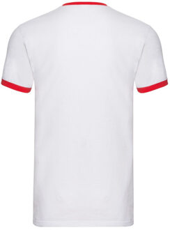 Fruit of the Loom Heren ringer t-shirt Wit - XL