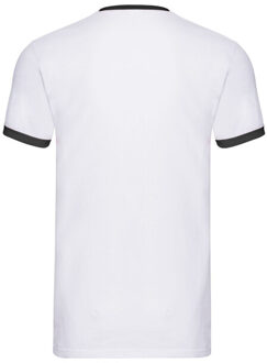Fruit of the Loom Heren ringer t-shirt Wit - XXL / XXXL