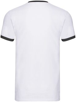 Fruit of the Loom Heren Ringer T-Shirt (Wit/zwart) - XL