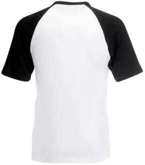 Fruit of the Loom Heren t-shirt honkbal met korte mouwen Wit - XXXL