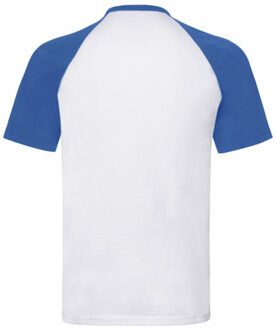 Fruit of the Loom Heren t-shirt honkbal met korte mouwen Wit - XXXL