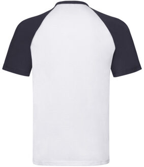 Fruit of the Loom Heren t-shirt honkbal met korte mouwen Wit - XXXL