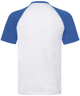 Fruit of the Loom Heren t-shirt honkbal met korte mouwen Wit