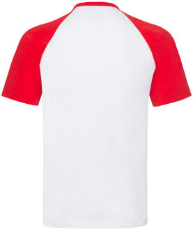 Fruit of the Loom Heren t-shirt honkbal met korte mouwen Wit
