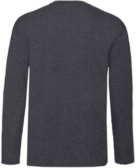 Fruit of the Loom Heren Valuegewicht T-shirt met ronde hals en lange mouwen (Donker Heather) - maat 2XL Veelkleurig
