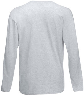 Fruit of the Loom Heren Valuegewicht T-shirt met ronde hals en lange mouwen (Heather Grijs) - 2XL