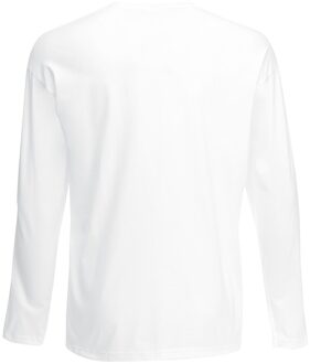 Fruit of the Loom Heren Valuegewicht T-shirt met ronde hals en lange mouwen (Wit)