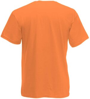 Fruit of the Loom Heren Valuegewicht V-hals, T-shirt met korte mouwen. (Oranje) - maat L