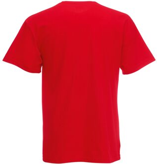 Fruit of the Loom Heren Valuegewicht V-hals, T-shirt met korte mouwen. (Rood) - maat S