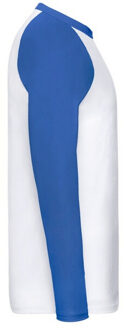 Fruit of the Loom Heren valueweight baseball t-shirt met lange mouwen Wit - XXXL