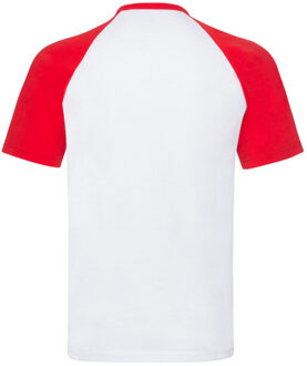 Fruit of the Loom Heren valueweight baseball t-shirt Wit - XXXL