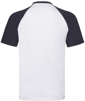 Fruit of the Loom Heren valueweight baseball t-shirt Wit