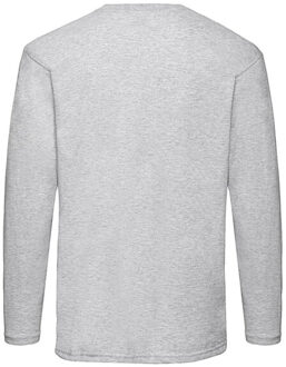 Fruit of the Loom Heren valueweight heather t-shirt met lange mouwen Grijs - 4XL