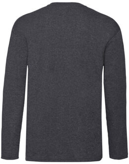 Fruit of the Loom Heren valueweight heather t-shirt met lange mouwen Grijs - XL