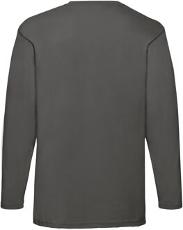 Fruit of the Loom Heren Valueweight Heather T-shirt met lange mouwen (Licht Grafiet) - maat Grijs