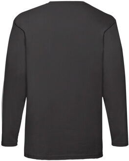 Fruit of the Loom Heren valueweight t-shirt met lange mouwen - maat 5XL Zwart