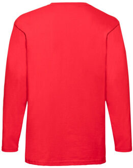 Fruit of the Loom Heren valueweight t-shirt met lange mouwen - maat M Rood