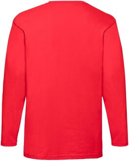 Fruit of the Loom Heren Valueweight T-shirt met lange mouwen (Rood) - maat