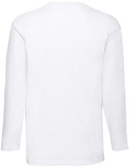 Fruit of the Loom Heren valueweight t-shirt met lange mouwen Wit - XL