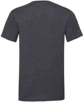 Fruit of the Loom Heren Valueweight V Neck T-shirt (Donkere Heide Grijs) - maat 2XL Donkergrijs