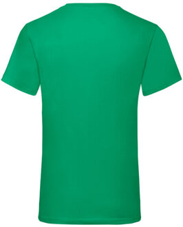 Fruit of the Loom Heren valueweight v neck t-shirt Groen