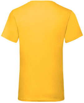 Fruit of the Loom Heren valueweight v neck t-shirt - maat M Geel