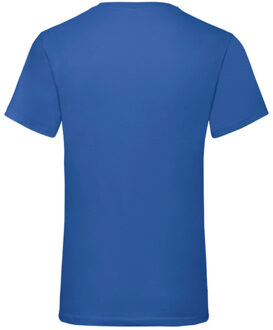 Fruit of the Loom Heren valueweight v neck t-shirt - maat S Blauw