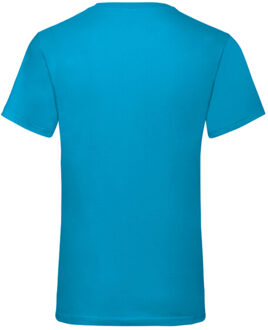 Fruit of the Loom Heren valueweight v neck t-shirt - maat XXXL Blauw