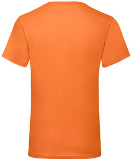 Fruit of the Loom Heren valueweight v neck t-shirt Oranje - XXXL