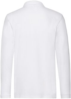 Fruit of the Loom Herenpolo Piqué Katoen met lange mouwen (Wit) - 3XL